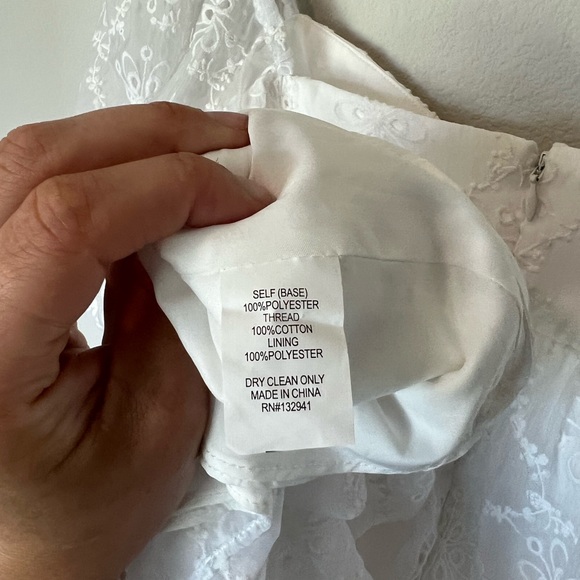 Amanda Uprichard Candia White Eyelet Lace Puff Sleeve Dress in Sugar Embroidery - Picture 11 of 11